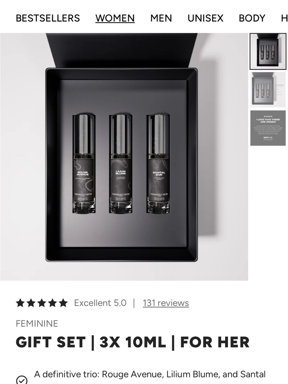 Women's Fragrance Gift Set — Black (3 x 10ml)